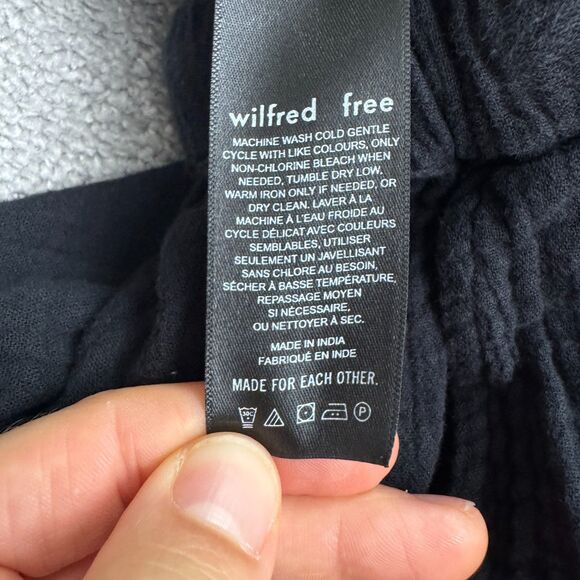 Wilfred Free Aritzia Organic Cotton Wide Leg Palazzo Pants Womens Small Black - Picture 7 of 15